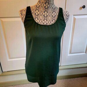DIP Forest Green Sleeveless Tank Top With Zipper Back